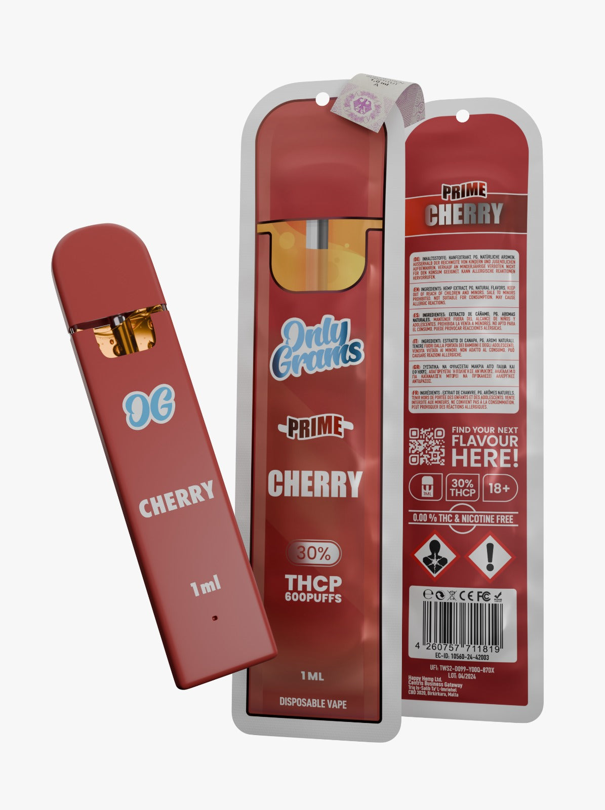 OnlyGrams Cherry THCP 30% Vape