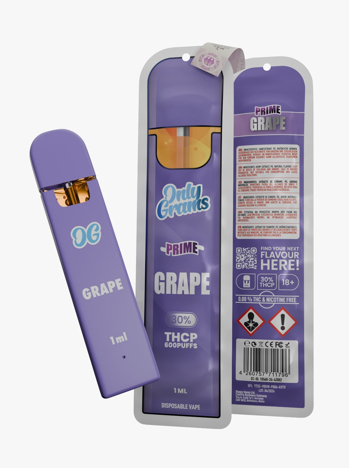 OnlyGrams Grape THCP 30% Vape